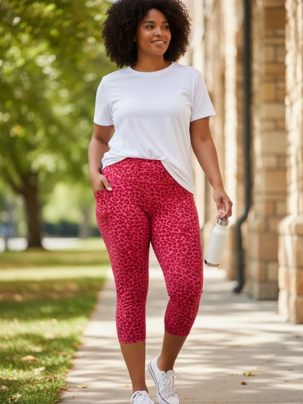 Torrid Active Women’s Pink Leopard Print Capri Leggings NWOT